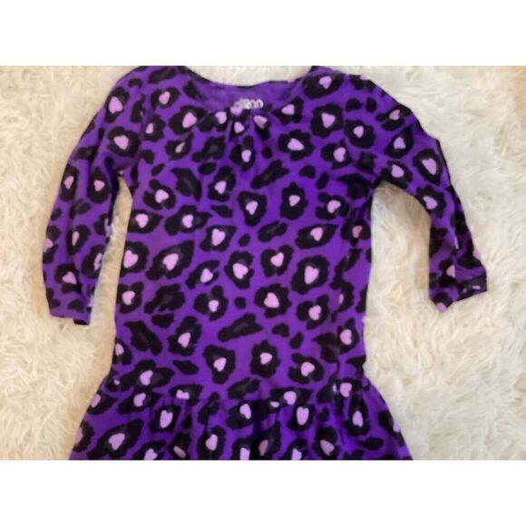 Girls Circo Half Sleeve Purple Leopard Print Shirt peplum ruffle Top size s(6/6x - Picture 1 of 4